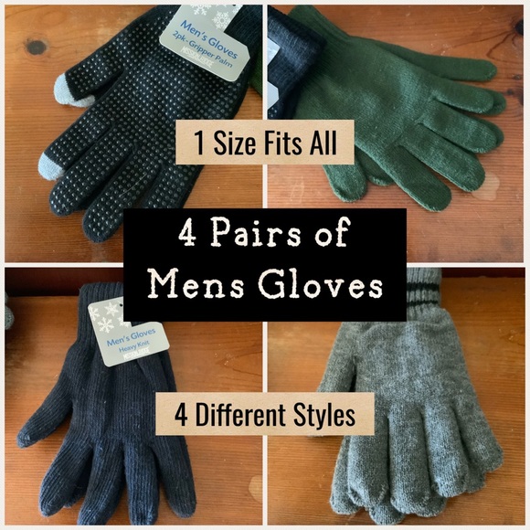 2 Pack of Men’s Gloves Thin Green Black Gripper Touchscreen Stretch OSFA Unisex - Picture 9 of 14